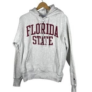 Champion Reverse Weave Florida State Seminoles Hoodie Sweatshirt Mens Small Gray